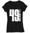 Women's V-Neck 50th Birthday Shirt 49 Ish Funny T-Shirt Gift Idea 50th 49th 49-ish Birthday Shirts Joke Humor Fifty Tee Shirt Ladies