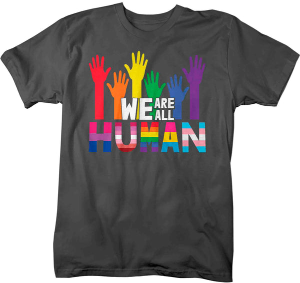 Men's Human LGBT T Shirt LGBTQ Support Ally Shirt Flag Rainbow Shirts Equality LGBT Shirts Gay Trans Support Tee Man Unisex-Shirts By Sarah
