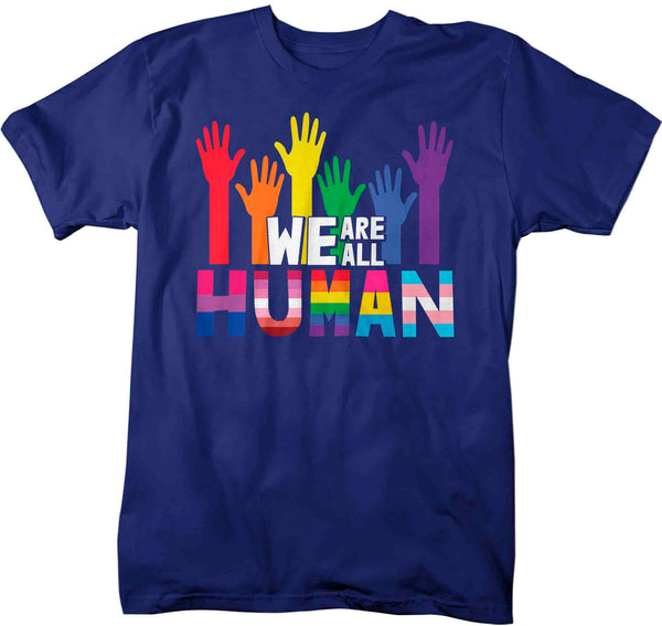 Men's Human LGBT T Shirt LGBTQ Support Ally Shirt Flag Rainbow Shirts Equality LGBT Shirts Gay Trans Support Tee Man Unisex-Shirts By Sarah