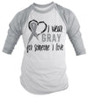 Shirts By Sarah Men's Wear Gray Someone I Love 3/4 Sleeve Brain Cancer Asthma Diabetes Awareness Ribbon