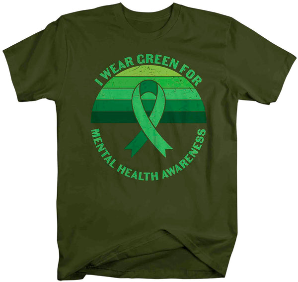 Men's Mental Health Awareness T Shirt Green Shirt I Wear Green Tee Don't Understand TShirt Brain Gift Mans Unisex Anxiety Depression-Shirts By Sarah