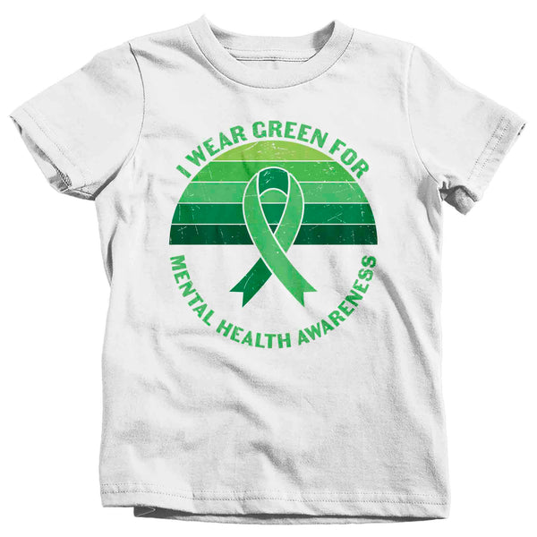 Kids Mental Health Awareness T Shirt Green Shirt I Wear Green Tee Don't Understand TShirt Brain Gift Boy's Girl's Anxiety ADHD Youth-Shirts By Sarah