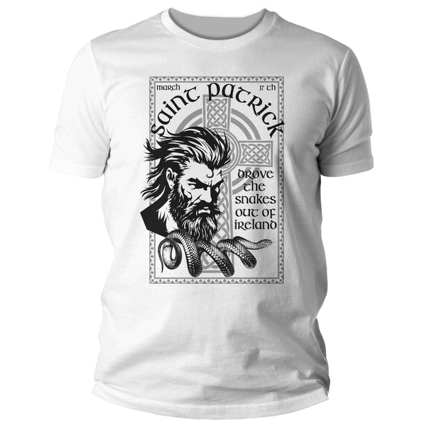 Men's St. Patrick's Day Shirt Saint Patrick Drove The Snakes Out Of Ireland T-Shirt Celtic Gift Graphic T Shirt Unisex Man-Shirts By Sarah