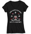 Women's V-Neck Valentine's Day T Shirt Gothic Shirt When You're Dead Inside Tee Skeleton TShirt Ladies Woman Graphic Pastel Grunge Clothing Top
