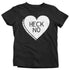 Kids Funny Valentine's Day Shirt Heck No Shirt Heart T Shirt Fun Anti Valentine Shirt Anti-Valentines Insult Tee Youth Boys Girls-Shirts By Sarah