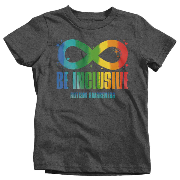 Kids Autism Infinity Shirt Be Inclusive Neurodivergent Awareness Neurodiversity Divergent Asperger's Syndrome Spectrum ASD Tee Youth Unisex-Shirts By Sarah