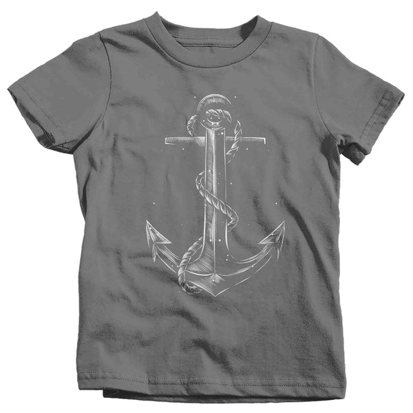Kids Boating Shirt Vintage Anchor Nautical Boater Sailor Sailing T Shirt Captain Gift Pontoon Graphic Sea Water Tee Youth Boys Girls-Shirts By Sarah