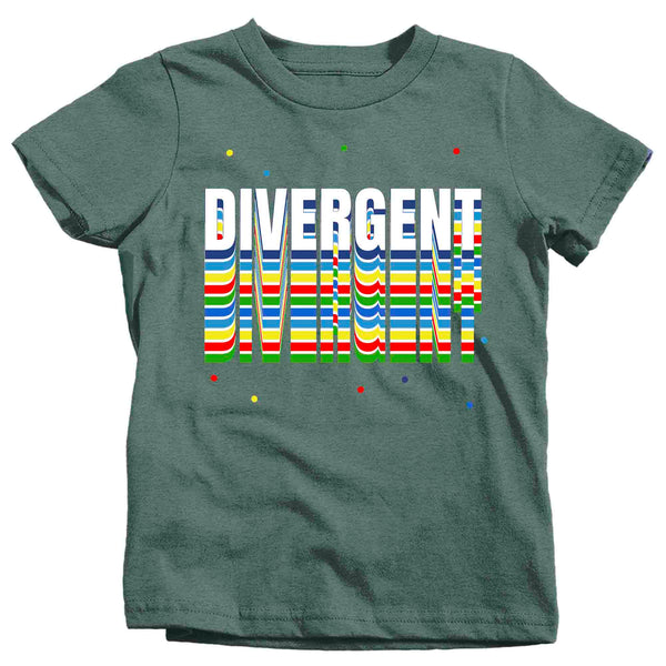 Kids Autism Shirt Divergent T Shirt Neurodivergent Support Colorful ASD Awareness Neuro Diversity Unique Spectrum Tshirt Unisex Boys Girls-Shirts By Sarah