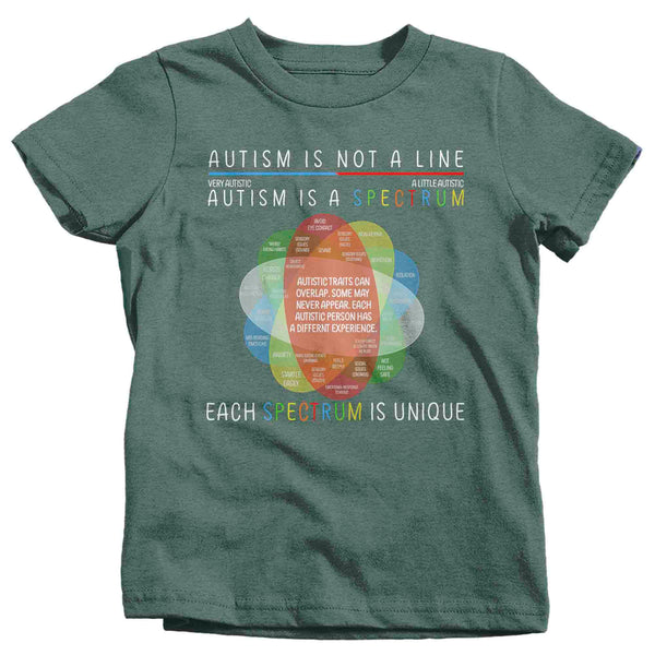 Kids Autism Is A Spectrum Shirt Puzzle Ribbon Awareness T Shirt Neurodiversity Divergent Asperger's Syndrome Neurodivergent ASD Youth Unisex-Shirts By Sarah