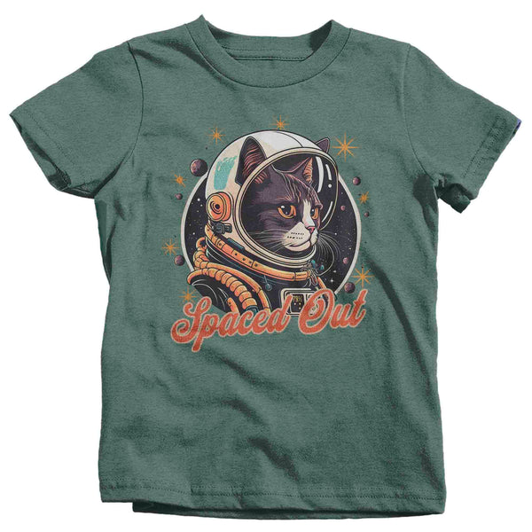 Kids Funny Cat Astronaut Shirt Spaced Out Kitty T Shirt Hipster Space Astronomy Gift Feline Humor Graphic Streetwear Tee Unisex Youth-Shirts By Sarah