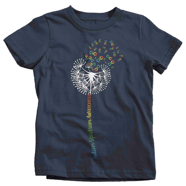 Kids Autism Shirt Dandelion Spectrum Support T Shirt Vintage Infinity Rainbow Gift Graphic Tee Awareness Autistic Unisex Youth-Shirts By Sarah