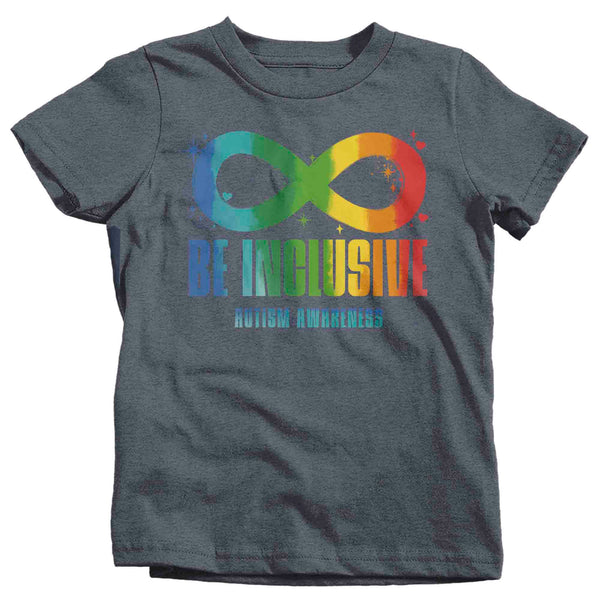 Kids Autism Infinity Shirt Be Inclusive Neurodivergent Awareness Neurodiversity Divergent Asperger's Syndrome Spectrum ASD Tee Youth Unisex-Shirts By Sarah