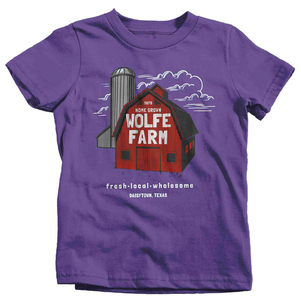 Kids Personalized Farm Shirt Custom Farming T Shirt Barn Local Farmer Gift For Him Silo Farmer Tee Graphic Youth Boy's Girl's-Shirts By Sarah