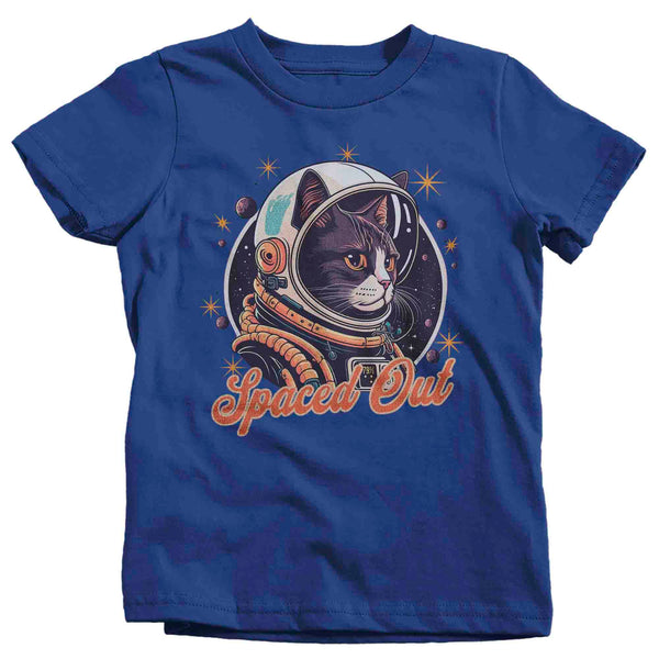 Kids Funny Cat Astronaut Shirt Spaced Out Kitty T Shirt Hipster Space Astronomy Gift Feline Humor Graphic Streetwear Tee Unisex Youth-Shirts By Sarah