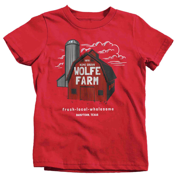 Kids Personalized Farm Shirt Custom Farming T Shirt Barn Local Farmer Gift For Him Silo Farmer Tee Graphic Youth Boy's Girl's-Shirts By Sarah
