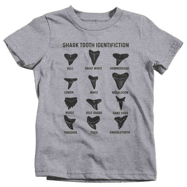 Kids Shark Tooth Shirt Teeth Identification Fossil Shark Shirt Gift T-Shirt Ocean Marine Biology Fish Scientist Tee Unisex Youth-Shirts By Sarah