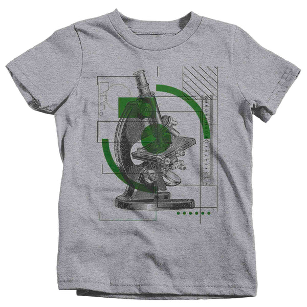 Kids Geek Shirt Scientist Gift Microscope Biologist Nerd Sketch Illustration Chemistry Chemist Biology T-Shirt Tee Unisex Youth-Shirts By Sarah