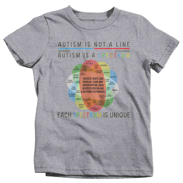 Kids Autism Is A Spectrum Shirt Puzzle Ribbon Awareness T Shirt Neurodiversity Divergent Asperger's Syndrome Neurodivergent ASD Youth Unisex-Shirts By Sarah
