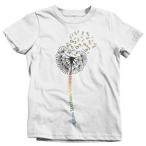 Kids Autism Shirt Dandelion Spectrum Support T Shirt Vintage Infinity Rainbow Gift Graphic Tee Awareness Autistic Unisex Youth-Shirts By Sarah