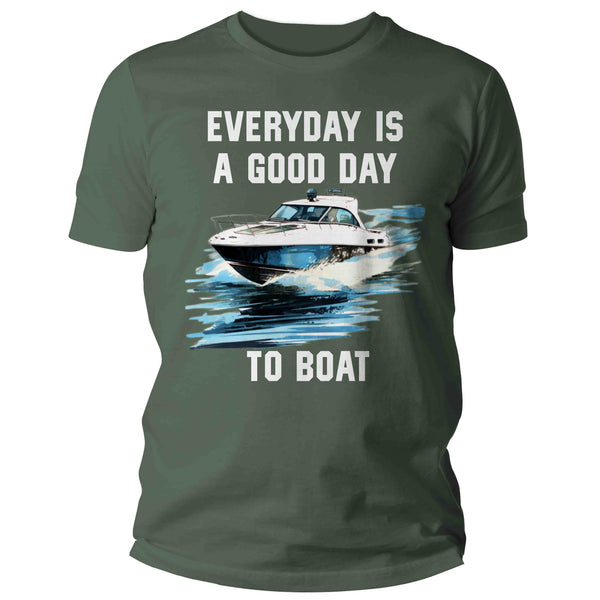 Men's Funny Boating Shirt Everyday Is Good Day T Shirt Boat Captain Gift For Him Nautical Boater Tee Speed Cabin Cruiser Unisex Man-Shirts By Sarah