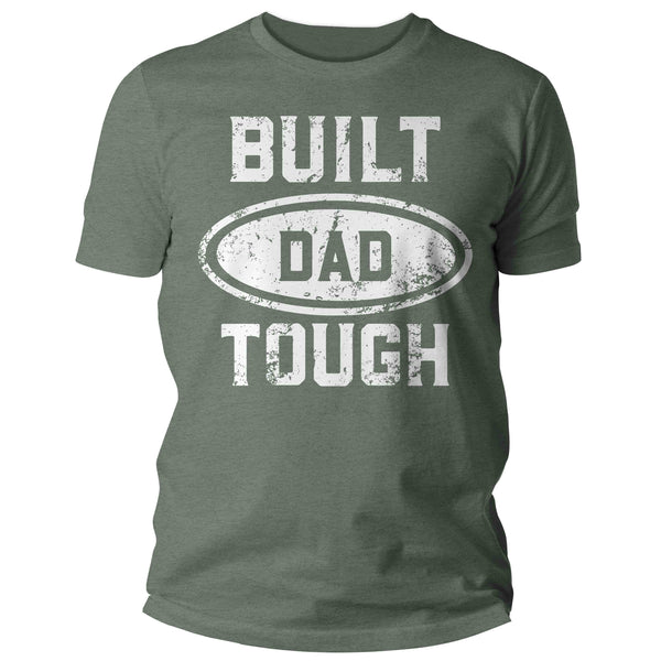 Men's Funny Dad Shirt Father's T Shirt Funny Built Dad Tough Tee Grunge TShirt Fathers Day Gift For Him Unisex Man Graphic Tee-Shirts By Sarah