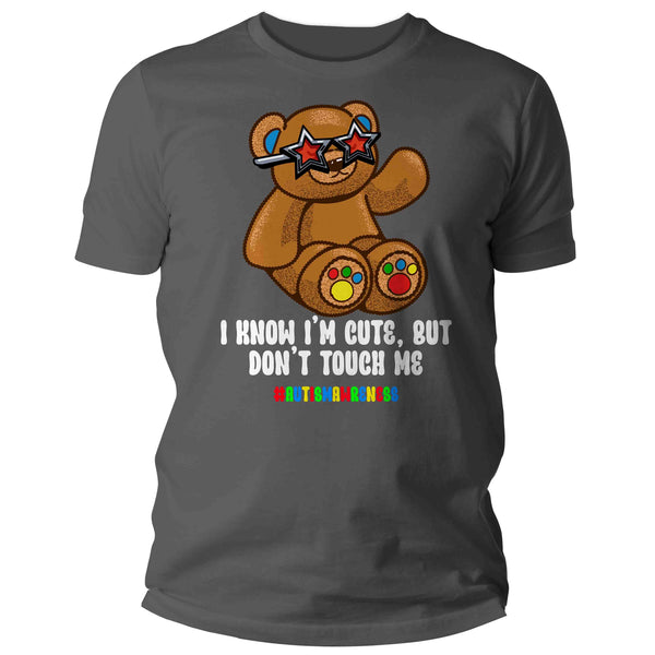 Men's Funny Autism Shirt I Know I'm Cute T Shirt Don't Touch Me Gift For Him Sensory Tee Actually Autistic Unisex Man-Shirts By Sarah