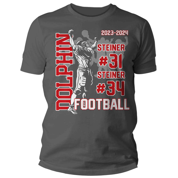 Men's Personalized Football T Shirt Custom Football Dad Shirt 2 Players Sons Mom Team Custom Unisex Shirts Gift Idea-Shirts By Sarah