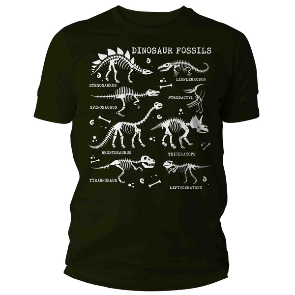 Men's Glow In The Dark Dinosaur Shirt Dinosaur Fossil Record Bones Dig Dino Shirt T-Shirt Paleontologist Gift Scientist Tee Unisex For Him-Shirts By Sarah