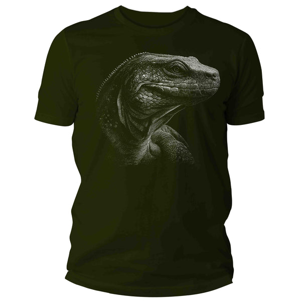 Men's Kimono Dragon Shirt Lizard T Shirt Photorealistic Tee Reptile Illustration Dinosaur Graphic Shirt Gift Idea Unisex Man-Shirts By Sarah