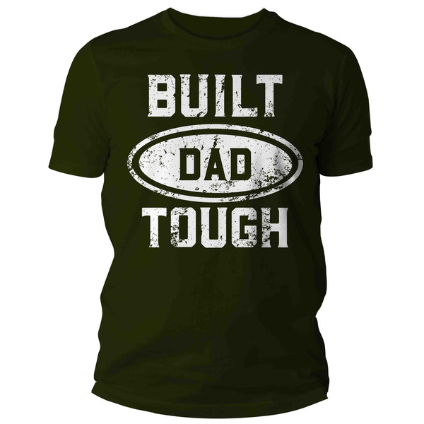 Men's Funny Dad Shirt Father's T Shirt Funny Built Dad Tough Tee Grunge TShirt Fathers Day Gift For Him Unisex Man Graphic Tee-Shirts By Sarah
