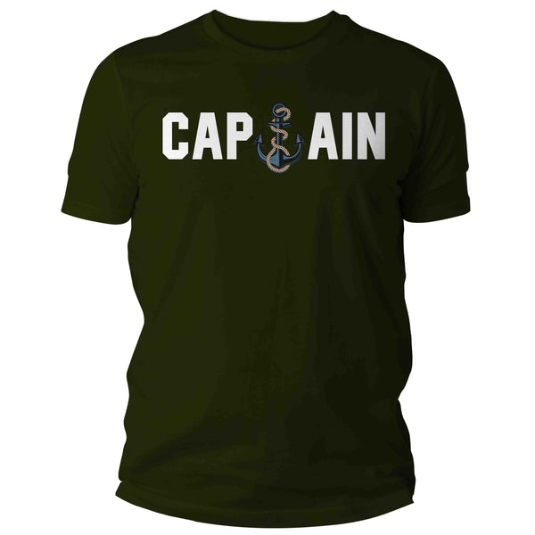 Men's Funny Boating Shirt Captain Anchor T Shirt Boat Captain Gift For Him Nautical Boater Speedboat Sailboat Tee Pontoon Unisex Man-Shirts By Sarah
