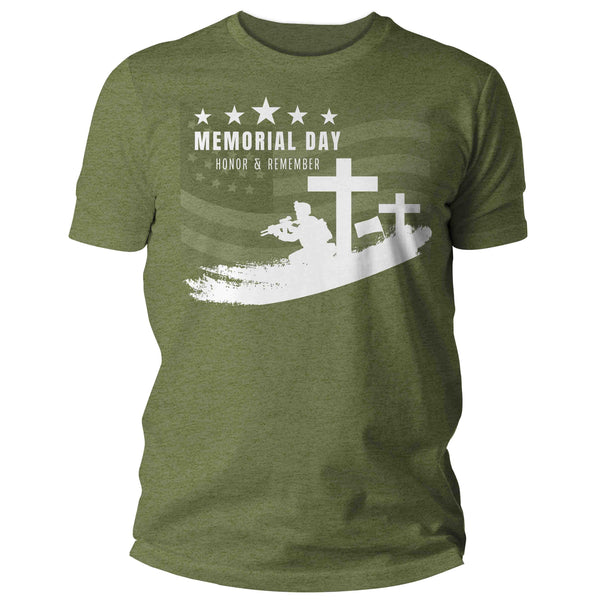 Men's Memorial Day Shirt Patriotic T-Shirt Honor & Remember Patriot Fallen Soldier Military United States Veteran Graphic Tee Unisex Man-Shirts By Sarah