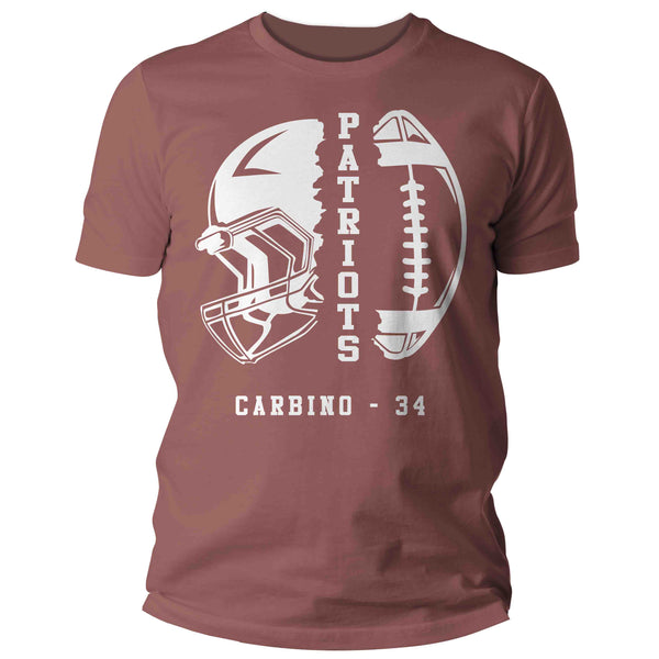 Men's Personalized Football T Shirt Custom Football Shirts Football Dad Football Mom T Shirt Unisex Mans Gift Idea-Shirts By Sarah