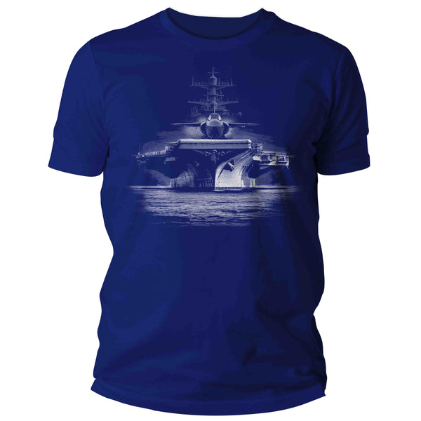 Men's Aircraft Carrier Shirt Photorealistic Military Ship Sailor Navy Soldier Active Duty American Veteran Gift Man Unisex-Shirts By Sarah