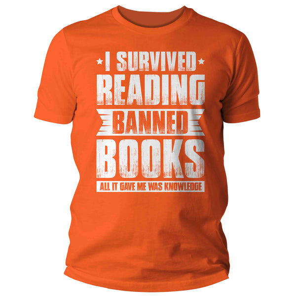 Men's I Survived Reading Banned Books Shirt Progressive TShirt Reader leftist Books Bookworm Protect Librarians Gift Idea Unisex Mans-Shirts By Sarah