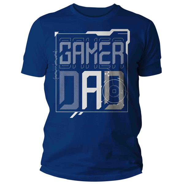 Men's Funny Dad Shirt Gamer Dad T Shirt Futuristic Father's Day Gift Grunge Father High Tech Joke Gaming Tee Unisex Man-Shirts By Sarah