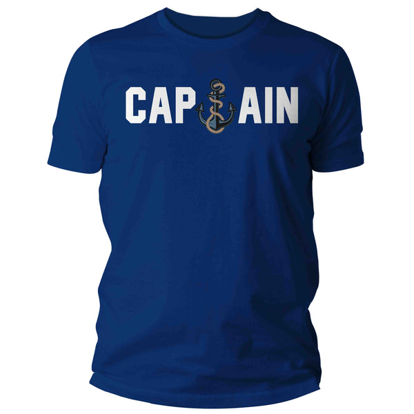 Men's Funny Boating Shirt Captain Anchor T Shirt Boat Captain Gift For Him Nautical Boater Speedboat Sailboat Tee Pontoon Unisex Man-Shirts By Sarah