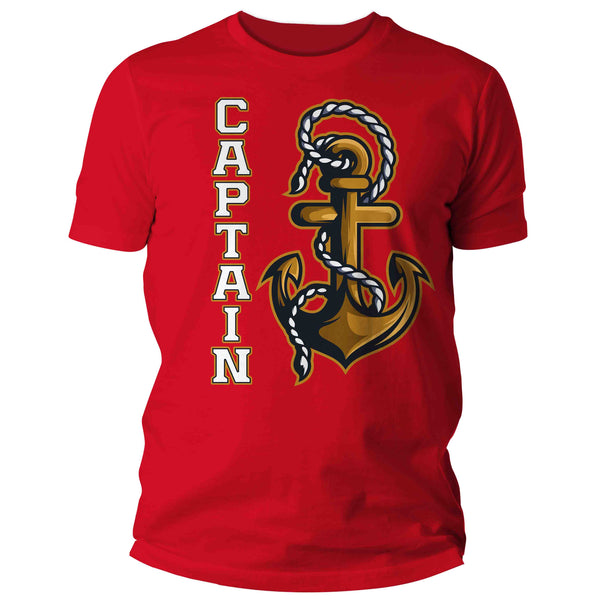 Men's Funny Boater Shirt Captain Anchor T Shirt Boating Captain Gift For Him Nautical Boater Speedboat Sailboat Tee Pontoon Unisex Man-Shirts By Sarah