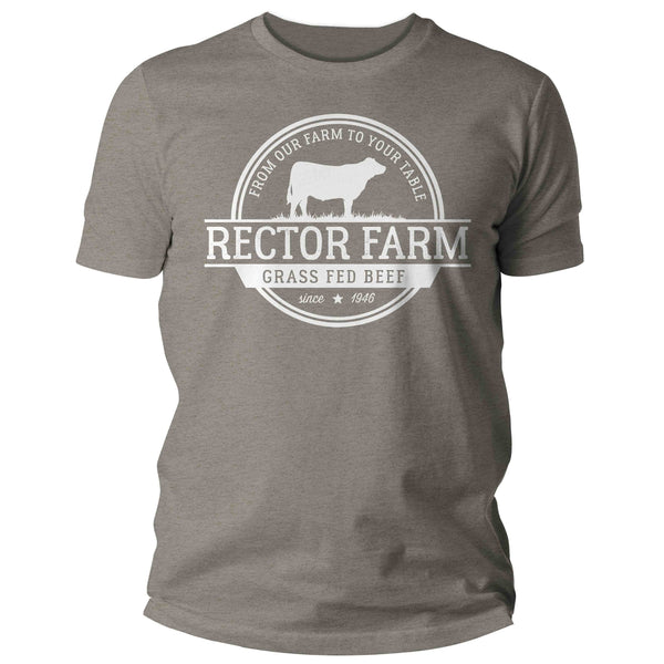 Men's Personalized Farm Cattle Shirt Custom Beef Meats T Shirt Minimalist Logo Homestead Farming TShirt Unisex Mans Gift Idea-Shirts By Sarah