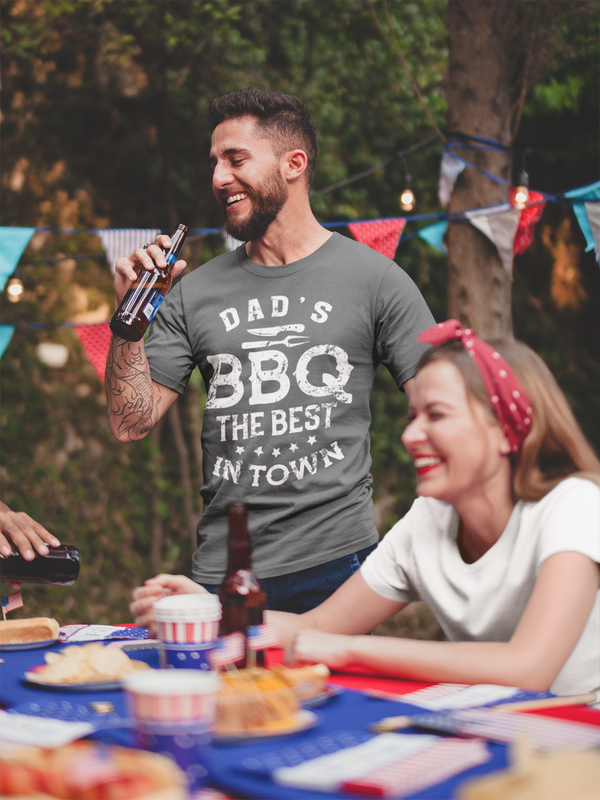 Men's BBQ Shirt Dad's BBQ T Shirt Best In Town Grill Cook Father's Day Chef Barbeque Meat Smoker Gift For Him Unisex Man-Shirts By Sarah
