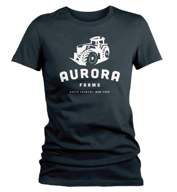 Women's Personalized Farm Tractor Shirt Custom Market T Shirt Minimalist Logo Homestead Farming TShirt Ladies Woman Gift Idea-Shirts By Sarah