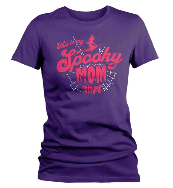 Women's Cute Halloween Shirt This Is My Spooky Mom Costume T Shirt Funny Creepy Idea Gift Trick Or Treat Tee Ladies For Her-Shirts By Sarah