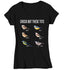Women's V-Neck Funny Bird Shirt Check Out These Tits Watcher T Shirt Inappropriate Birdwatcher Humor Gift Graphic Tee For Her Ladies-Shirts By Sarah