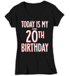 Women's V-Neck Funny 40th Birthday T Shirt It's My Second 20th Humorous Shirt Forty Years Gift Gift Soft Tee Fortieth Bday Ladies