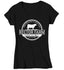 Women's V-Neck Personalized Farm Cattle Shirt Custom Beef Meats T Shirt Minimalist Logo Homestead Farming TShirt Ladies Gift Idea-Shirts By Sarah