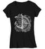 Women's V-Neck Boating Shirt Sailing T Shirt Nautical Tee Compass Anchor Photorealistic Ocean Sea Graphic Boater Sailor Gift Idea Ladies Woman-Shirts By Sarah