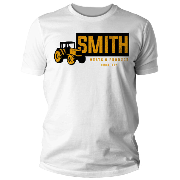 Men's Personalized Farm Shirt Custom Tractor T Shirt Farmer Meats Butcher Produce Farming TShirt Unisex Mans Gift Idea-Shirts By Sarah
