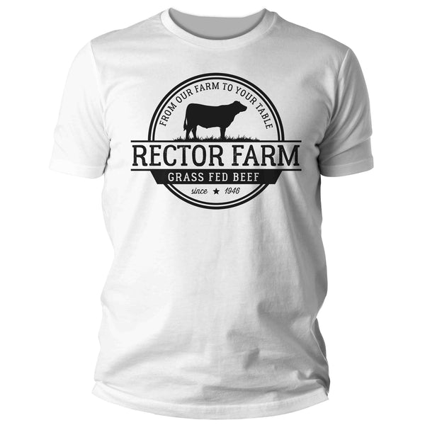 Men's Personalized Farm Cattle Shirt Custom Beef Meats T Shirt Minimalist Logo Homestead Farming TShirt Unisex Mans Gift Idea-Shirts By Sarah
