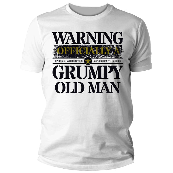 Men's Funny Birthday T Shirt Warning Grumpy Old Man Shirt Humor Joke 40th 50th 60th 70th 80th Gift For Him Unisex Tee Man-Shirts By Sarah