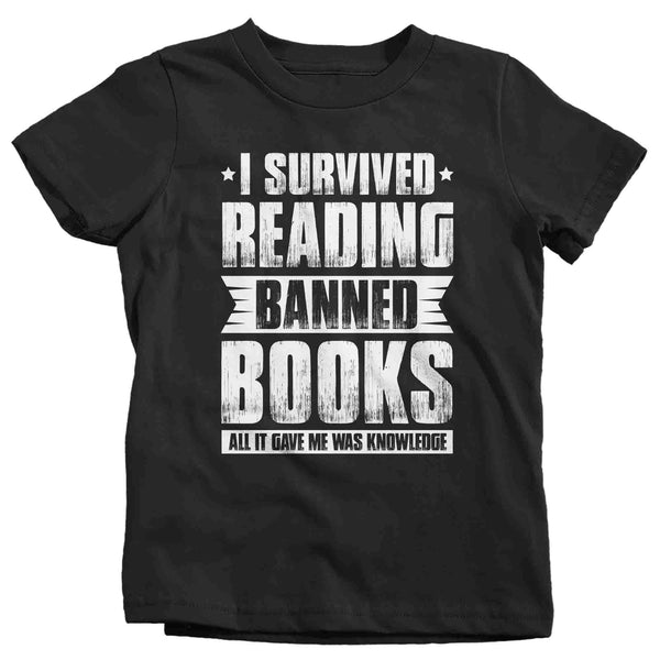 Kids I Survived Reading Banned Books Shirt Progressive TShirt Reader leftist Books Bookworm Protect Librarians Gift Idea Youth Unisex-Shirts By Sarah